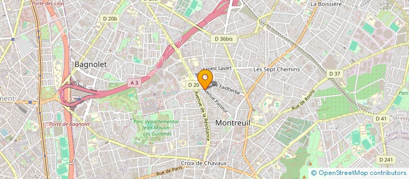 localisation de l'entreprise MONSIEUR AMEDEE HIPPOCRATE à MONTREUIL