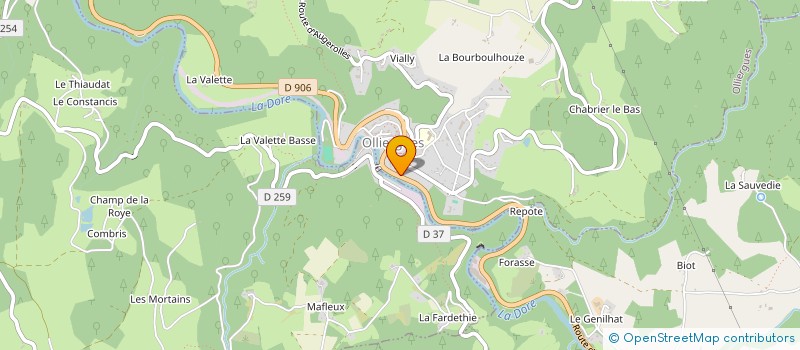 localisation de l'entreprise MONSIEUR ANDRE DAILLOUX  OLLIERGUES