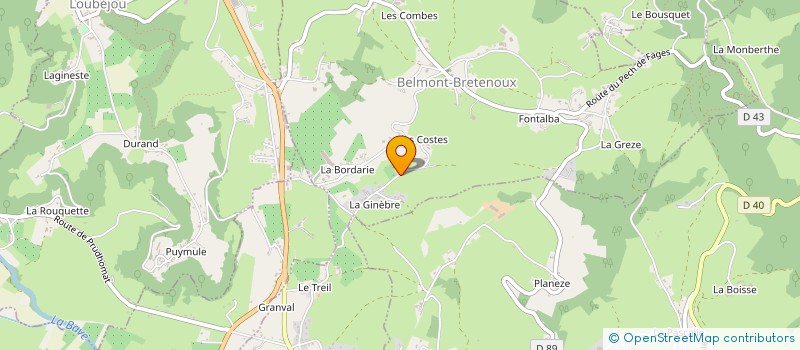 localisation de l'entreprise MONSIEUR ANDRE RODRIGUEZ  BELMONT-BRETENOUX