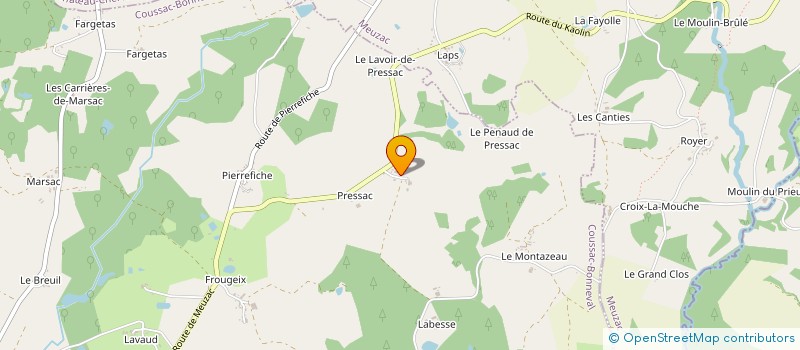 localisation de l'entreprise MONSIEUR ANDRE ROUGERIE à COUSSAC-BONNEVAL