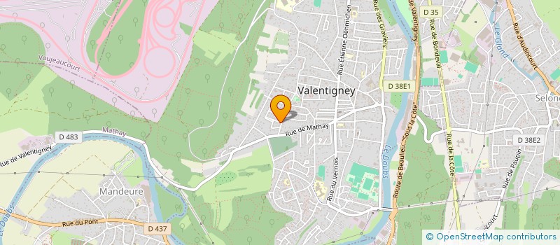 localisation de l'entreprise MONSIEUR ANDRE THEVENET  VALENTIGNEY