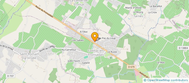 localisation de l'entreprise MONSIEUR ANTHONY RODRIGUES  CADILLAC-EN-FRONSADAIS