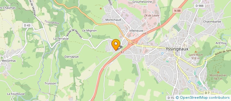 localisation de l'entreprise MONSIEUR ANTOINE CHAMBON  YSSINGEAUX