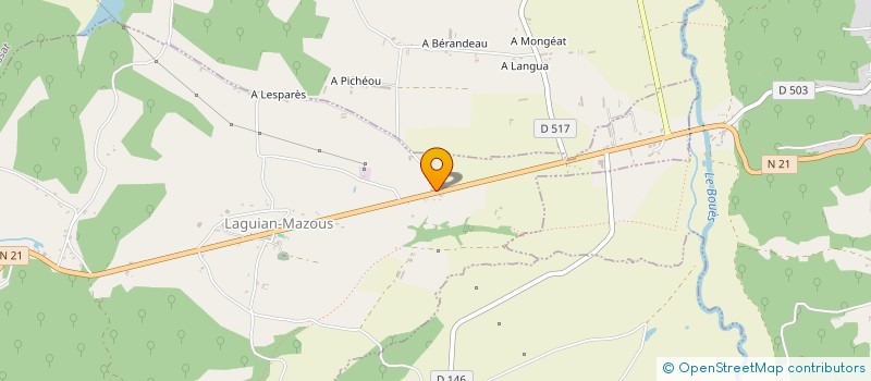 localisation de l'entreprise MONSIEUR ANTOINE MARTIN  LAGUIAN-MAZOUS