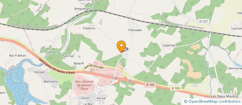 localisation de l'entreprise MONSIEUR ANTOINE MODICOM  PLOUGOUMELEN