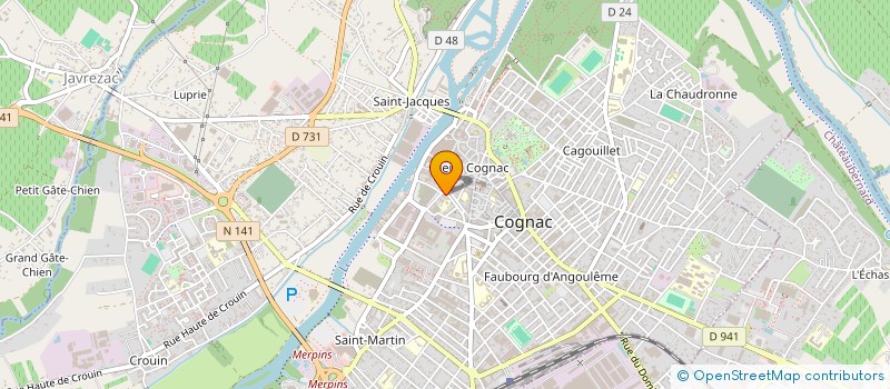 localisation de l'entreprise MONSIEUR ANTOINE ROZIERE à COGNAC