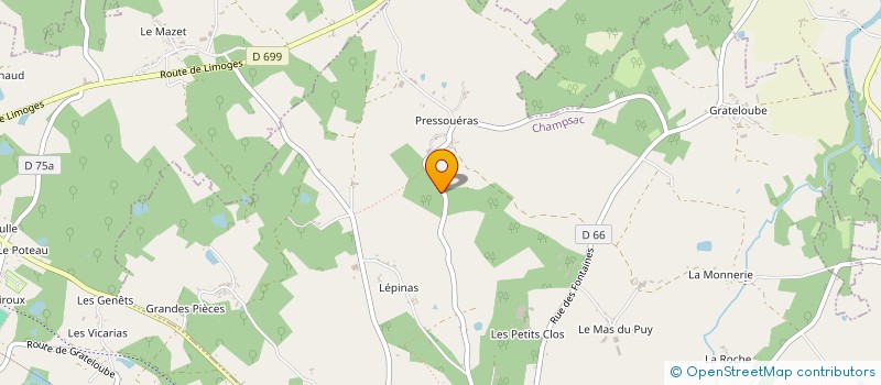 localisation de l'entreprise MONSIEUR ANTONY CURLEY  CHAMPSAC