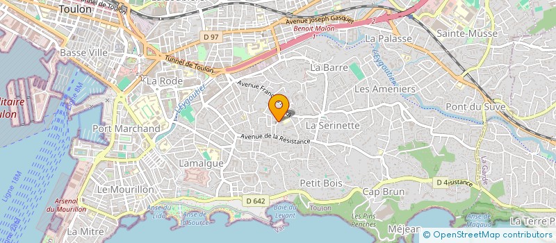 localisation de l'entreprise MONSIEUR ARNAUD CLAVAUD  TOULON