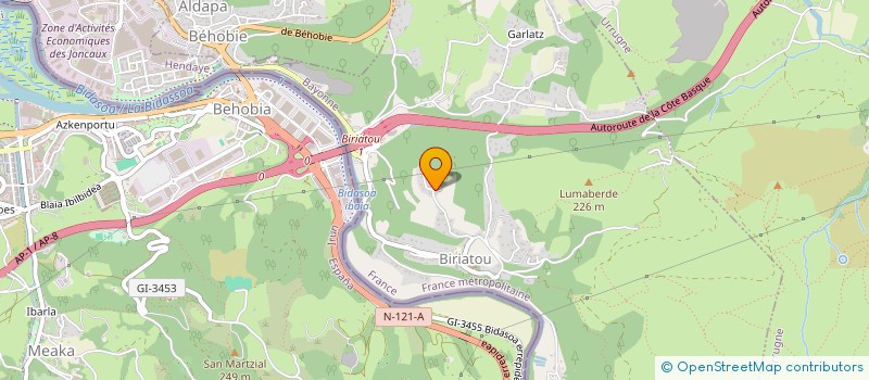 localisation de l'entreprise MONSIEUR ARNAUD HARAMBOURE  BIRIATOU