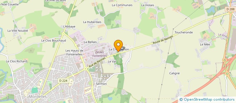 localisation de l'entreprise MONSIEUR ARNAUD LE BORGNE  MORDELLES