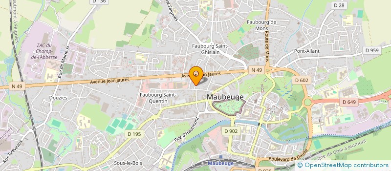 localisation de l'entreprise MONSIEUR ARNAUD NOIRET-CAMPIN  MAUBEUGE