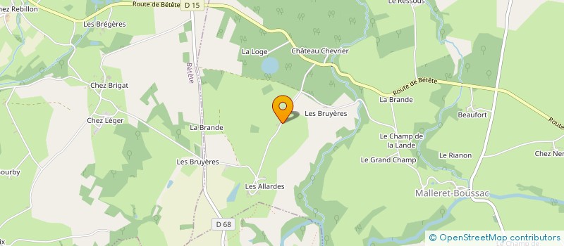 localisation de l'entreprise MONSIEUR AURELIEN AUXIETRE  MALLERET-BOUSSAC