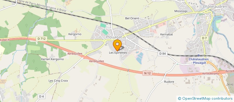 localisation de l'entreprise MONSIEUR AURELIEN HUBERT  JUGON-LES-LACS