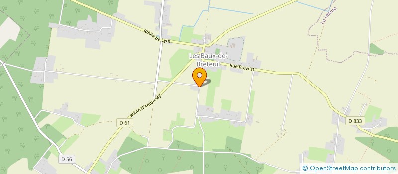 localisation de l'entreprise MONSIEUR AURELIEN NEVEU  LES BAUX-DE-BRETEUIL