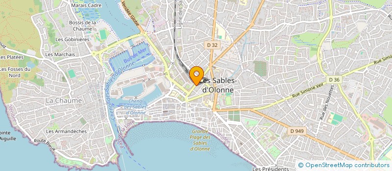 localisation de l'entreprise MONSIEUR AURELIEN PEDROT  LES SABLES D'OLONNE