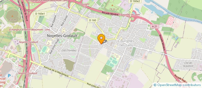 localisation de l'entreprise MONSIEUR AURELIEN PETIT  COURCELLES LES LENS