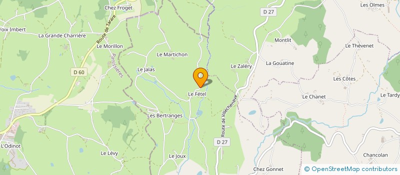 localisation de l'entreprise MONSIEUR AURELIEN TOUSSAINT  CHAMBOST-LONGESSAIGNE