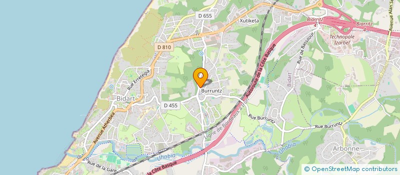 localisation de l'entreprise MONSIEUR AXEL AROZARENA  BIDART