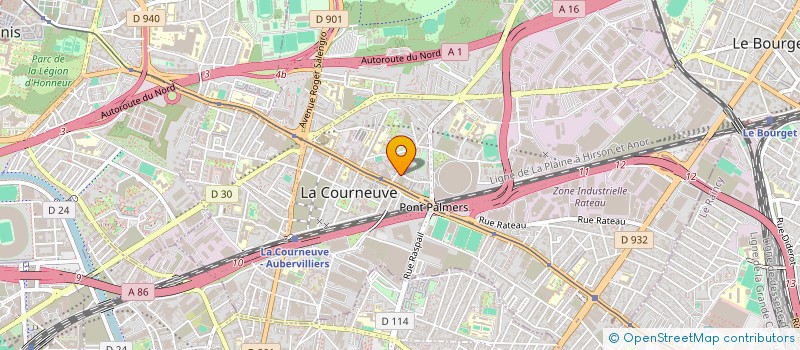 localisation de l'entreprise MONSIEUR AYECOUE YAO à LA COURNEUVE