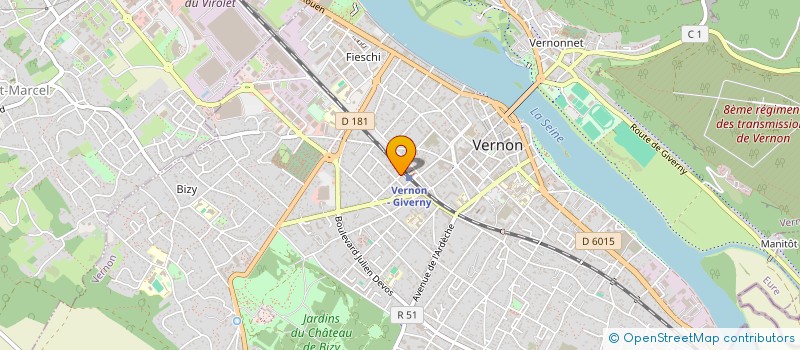 localisation de l'entreprise MONSIEUR AYMAR DE LA CHOUE DE LA METTRIE  VERNON