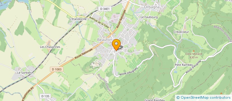 localisation de l'entreprise MONSIEUR BAPTISTE BOUVRET  BEAUFORT-ORBAGNA