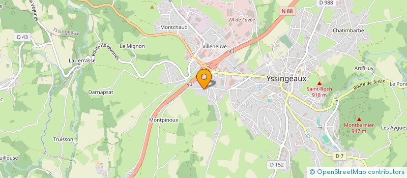 localisation de l'entreprise MONSIEUR BAPTISTE DENOPCE  YSSINGEAUX