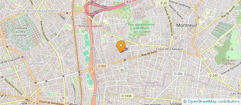 localisation de l'entreprise MONSIEUR BARTHELEMY BETTE à BAGNOLET