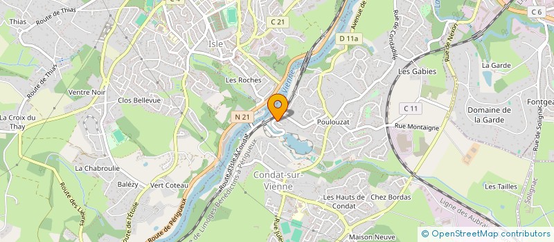 localisation de l'entreprise MONSIEUR BASTIEN BAZALGUES  CONDAT-SUR-VIENNE