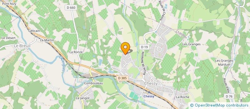 localisation de l'entreprise MONSIEUR BASTIEN COMBE  CHESSY