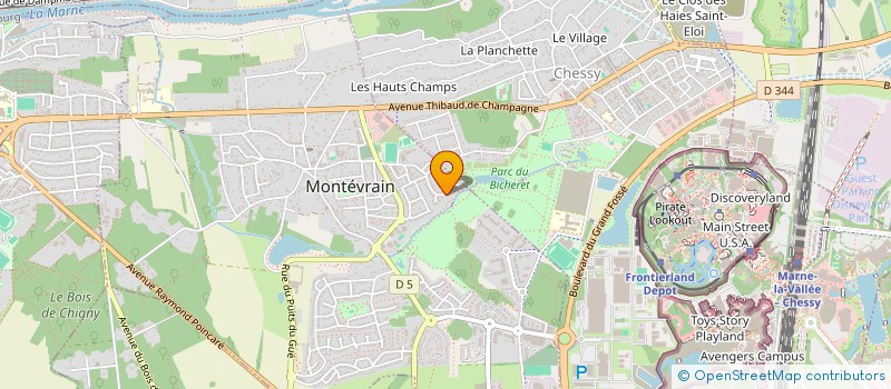 localisation de l'entreprise MONSIEUR BASTIEN PELTRET à MONTEVRAIN