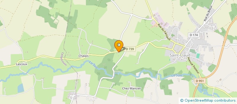 localisation de l'entreprise MONSIEUR BASTIEN ROUSSEAU  SAINT-CLAUD