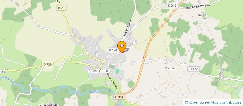 localisation de l'entreprise MONSIEUR BENJAMIN BAUDEAU à SAINT-CLAUD
