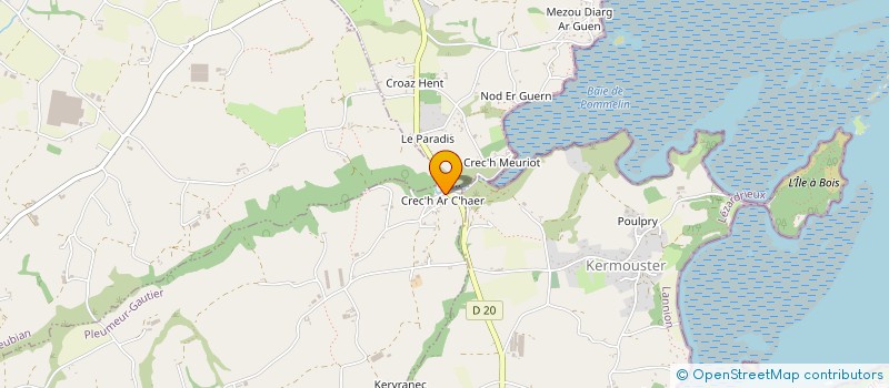 localisation de l'entreprise MONSIEUR BENJAMIN CHARPENTIER  QUEMPER-GUEZENNEC