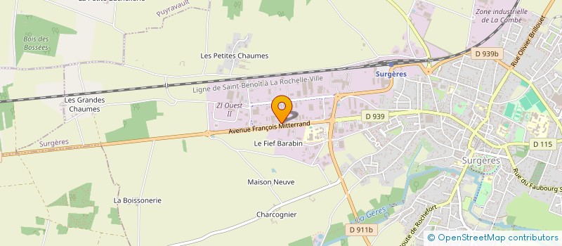 localisation de l'entreprise MONSIEUR BENJAMIN CLAVEAU  SURGERES