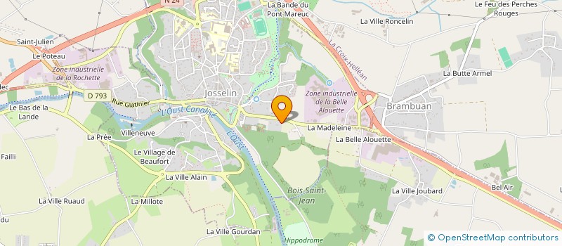 localisation de l'entreprise MONSIEUR BENJAMIN DELALBRE  JOSSELIN