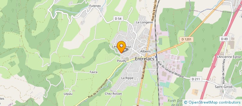 localisation de l'entreprise MONSIEUR BENJAMIN FOREST à ENTRELACS