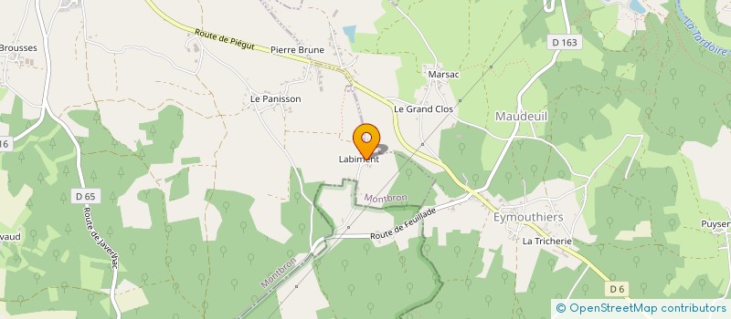 localisation de l'entreprise MONSIEUR BENJAMIN PENAUD  MONTBRON