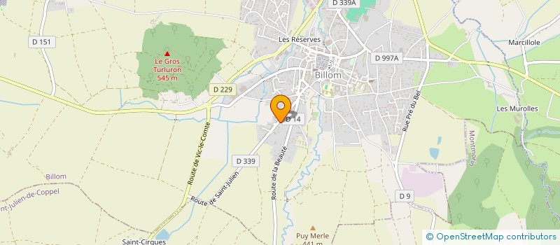 localisation de l'entreprise MONSIEUR BENJAMIN PRUNIER  BILLOM