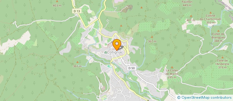 localisation de l'entreprise MONSIEUR BENOIT DOMERG à COTIGNAC