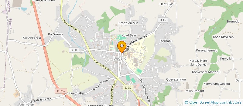 localisation de l'entreprise MONSIEUR BENOIT JEZEQUEL  BEGARD