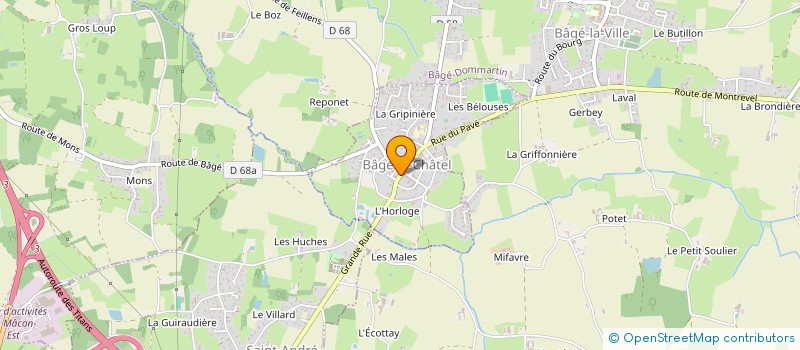 localisation de l'entreprise MONSIEUR BERNARD BONNAT  BAGE-LE-CHATEL