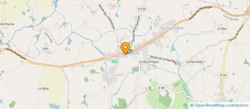 localisation de l'entreprise MONSIEUR BERNARD BOUSCAL  LANUEJOULS