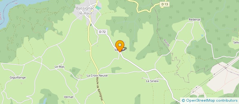 localisation de l'entreprise MONSIEUR BERNARD BOUYGE  BASSIGNAC-LE-HAUT