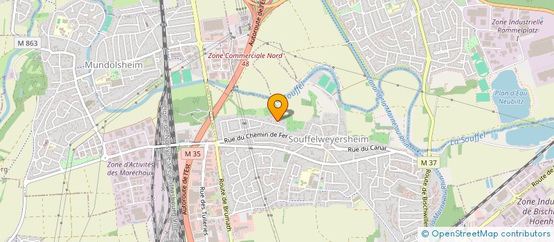 localisation de l'entreprise MONSIEUR BERNARD BUNNER  SOUFFELWEYERSHEIM