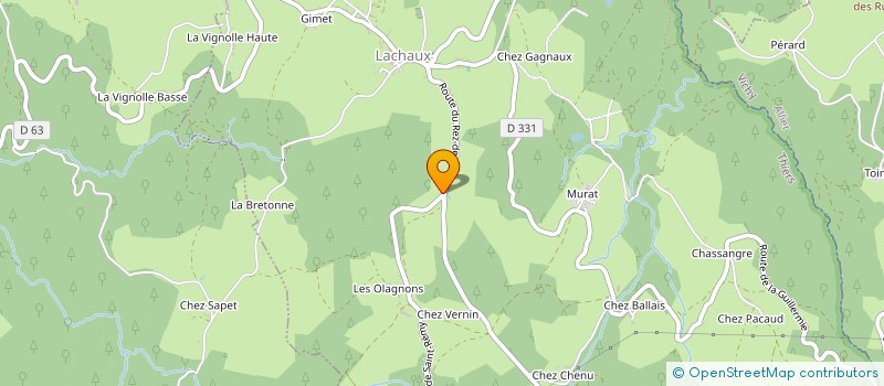 localisation de l'entreprise MONSIEUR BERNARD CARTAILLER  LACHAUX