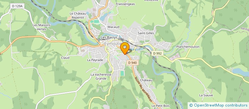 localisation de l'entreprise MONSIEUR BERNARD CHAMPEAU à EYMOUTIERS