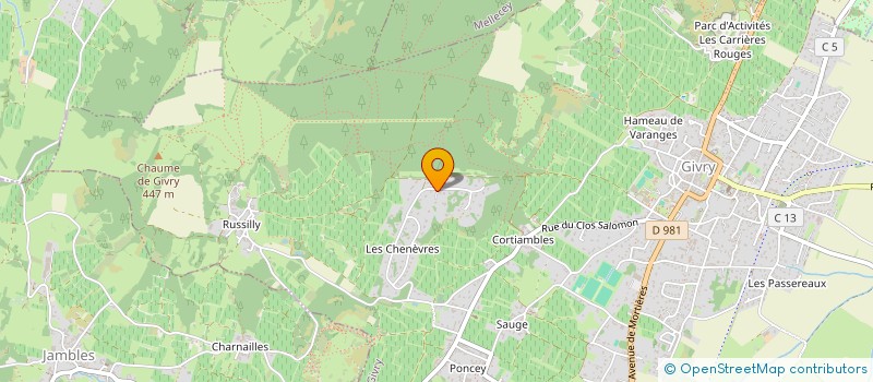 localisation de l'entreprise MONSIEUR BERNARD CHAUVET  GIVRY