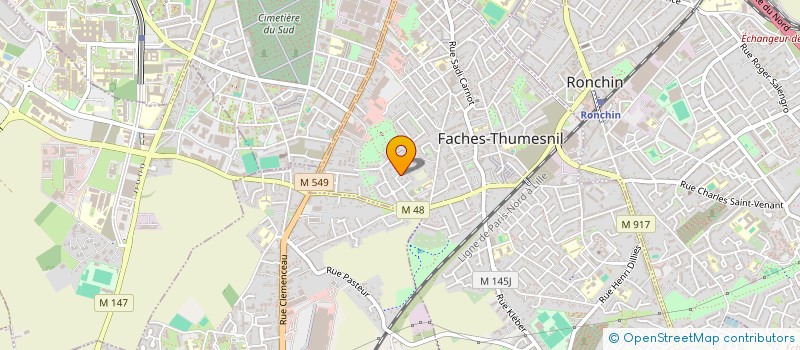 localisation de l'entreprise MONSIEUR BERNARD CROMBEZ  FACHES-THUMESNIL