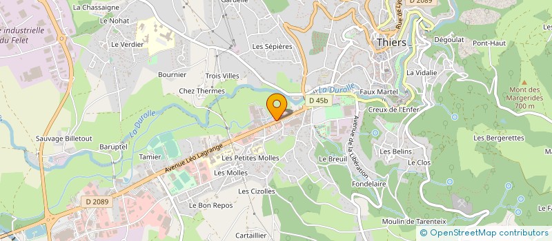 localisation de l'entreprise MONSIEUR BERNARD DELOSSEDAT  THIERS