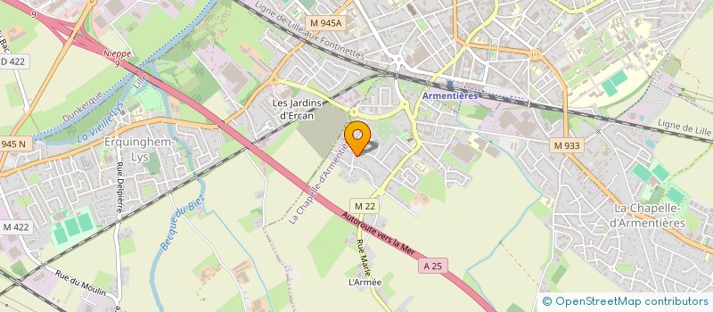 localisation de l'entreprise MONSIEUR BERNARD DESTAEBEL  LA CHAPELLE-D'ARMENTIERES